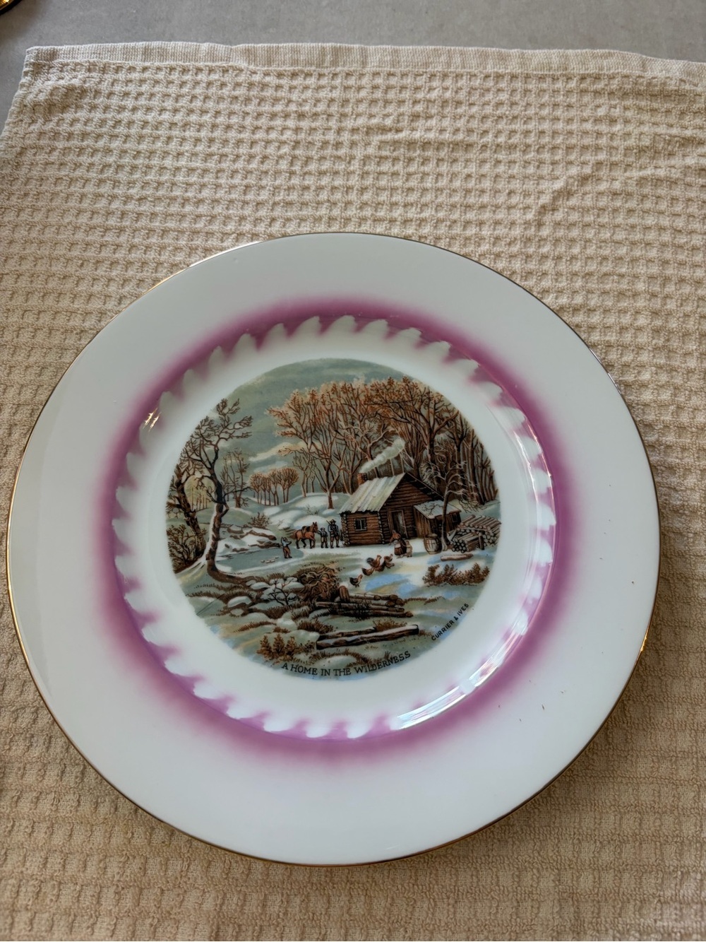 Vintage Currie &Ives Plate